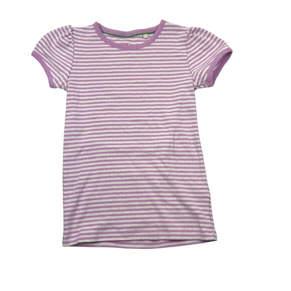 Mini Boden Purple Stripes Pointelle Tee - Picture 1 of 5